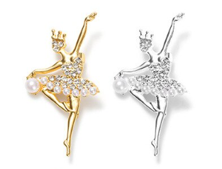 Pearl and Rhinestone Dancing Ballerina Brooch – Royal Academy of Dance