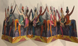 3D Die-cut Tri Fold Cabaret Dancers greeting card