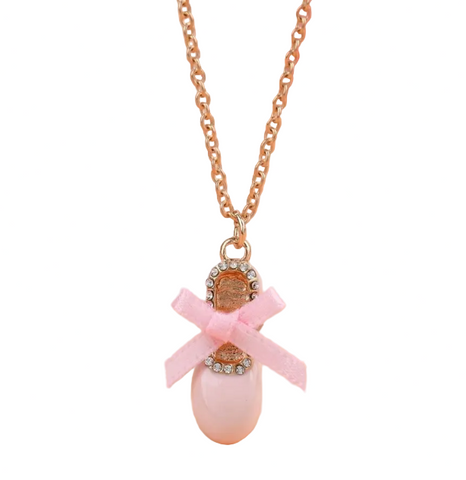 Pink Ballet shoe necklace