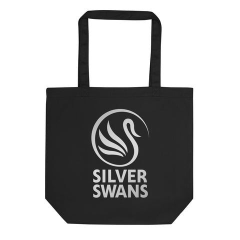 Silve Swans eco tote bag with Silver grey print