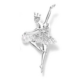 Pearl and Rhinestone Dancing Ballerina Brooch