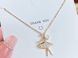 Ballet girl rhinestone necklace