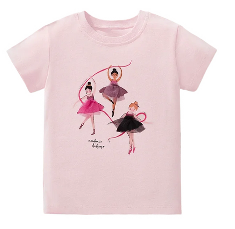 "Three ballerinas dancing" pink Tee KIDS