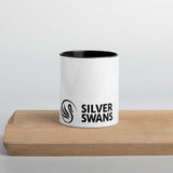 Silver Swans Mug with Color Inside