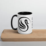 Silver Swans Mug with Color Inside