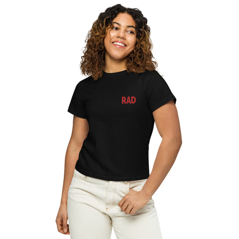 RAD Embroidered Logo high waisted T shirt