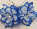 Fabric Flower Hairpins with Rhinestone
